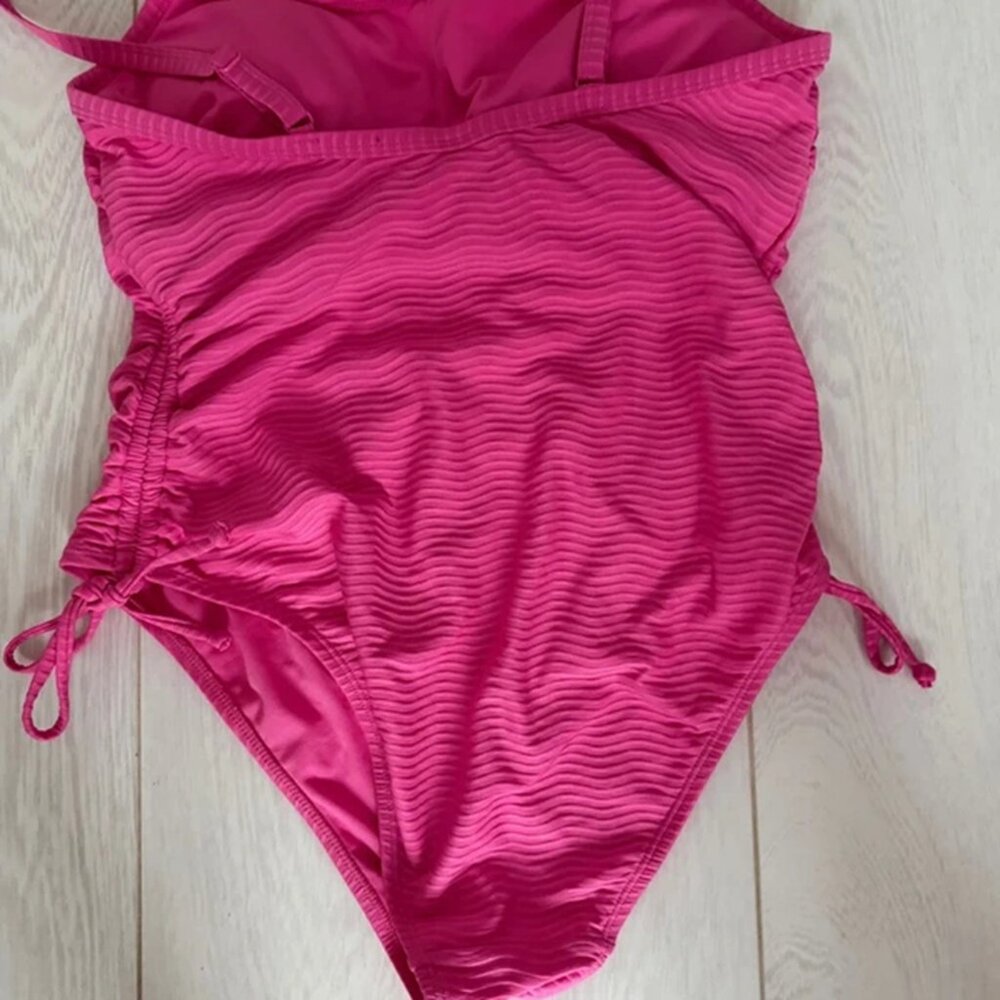 Bnwot New Look Pink Ribbed Swimsuit Size 16